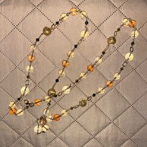NWOT Mary Kay Long Costume Necklace Gold / Tan / Bronze Accessory